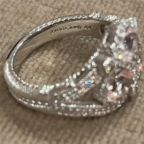 Judith Ripka Sterling Silver CZ Sparkling Ring Size 10 - Picture 9 of 13